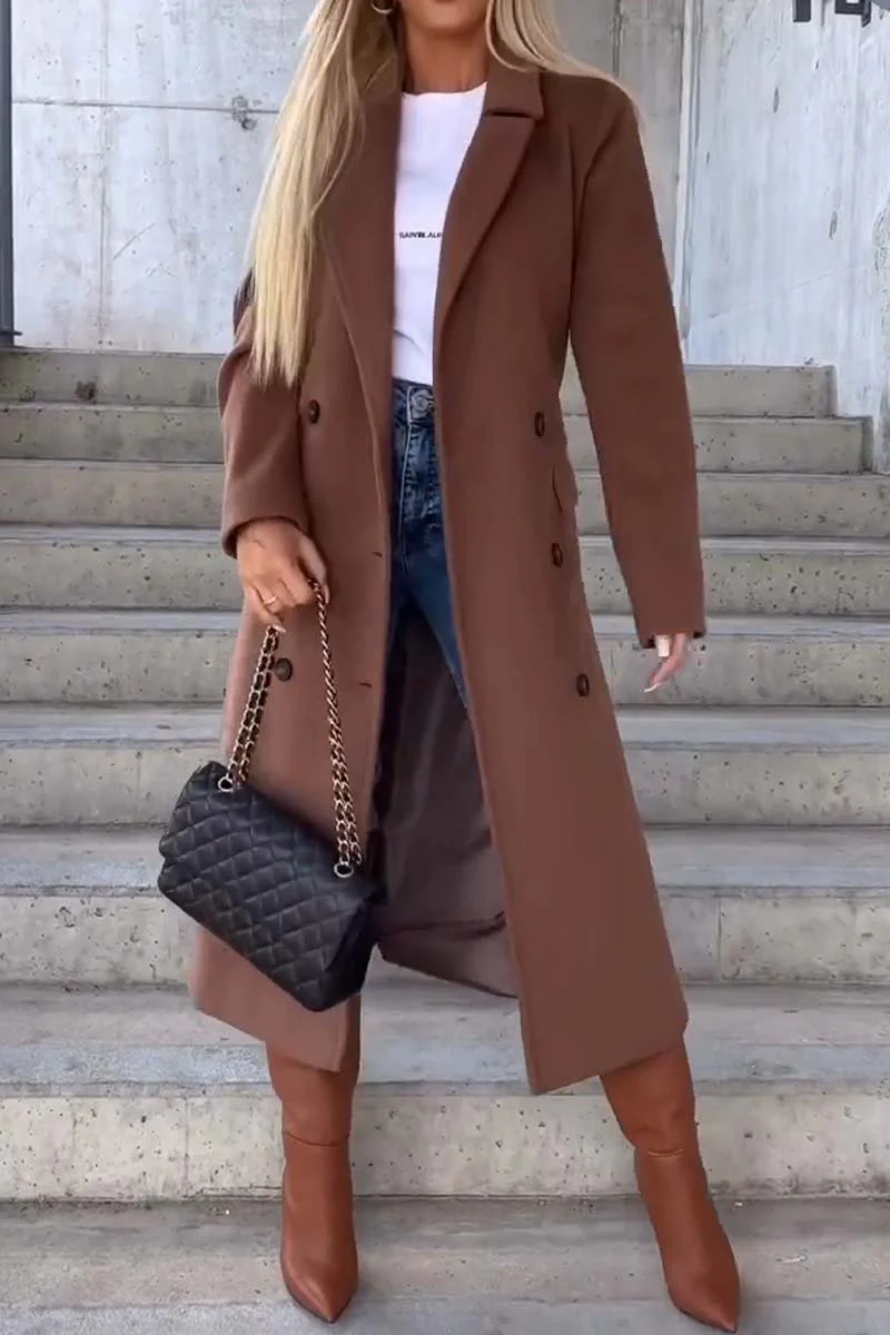 Women's fashionable double breasted coat